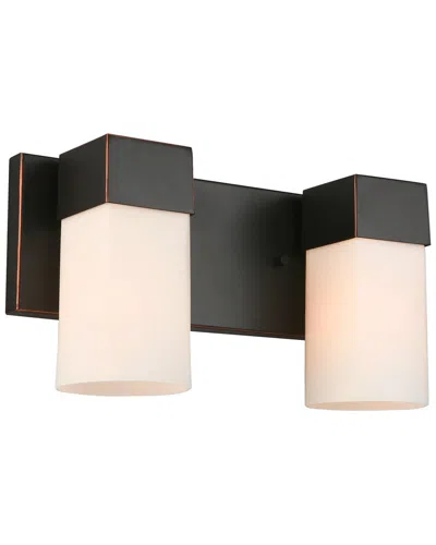 Eglo Ciara Springs 2 Light Bath/vanity Light With Oil Rubbed Bronze Finish & Frosted Glass Shades