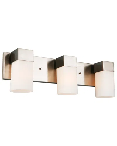 Eglo Ciara Springs 3 Light Bath/vanity Light With Brushed Nickel Finish & Frosted Glass Shades