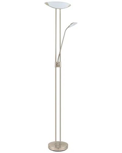Eglo Baya 1 2 Light Integreated Led Floor Lamp With Matte Nickel Finish & Adjustable Reading Lamp