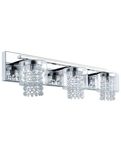 Eglo Kissling 3 Light Bath/vanity Light With Polished Chrome Finish & Clear Glass Shade With Glass C