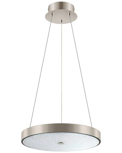 Eglo Arezzo 1 Light Integrated Led Pendant With Matte Nickel Finish & Clear Glass Shade & Clear Ston