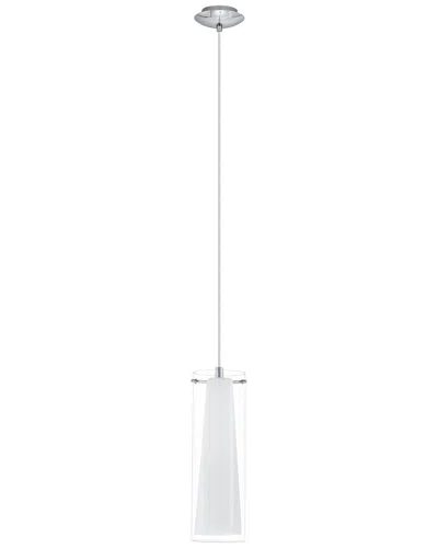 Eglo Pinto 1 Light Mini Pendant With Chrome Finish & Clear & White Glass Shade