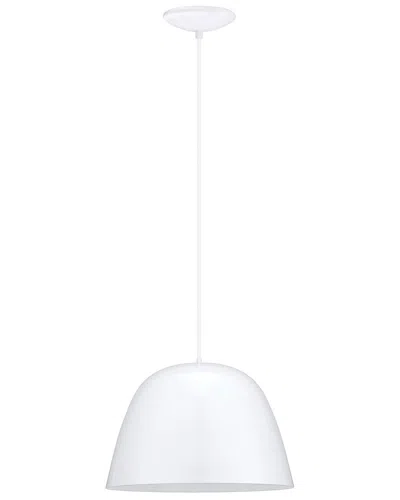 Eglo Coretto 1 Light Pendant With White Finish & Glossy White Dome Metal Shade