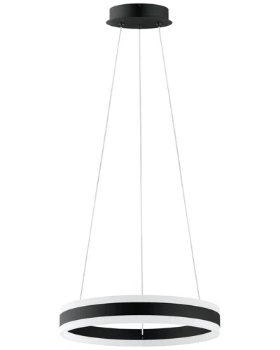 Eglo Tonarella 2 Light Integrated Led Circular Open Pendant With Black Finish & White Acrylic Diffus
