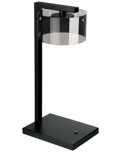 Eglo Copillus 1 Light Integrated Led Table Lamp With Black Finish & Vaporized Black Transparent Glas