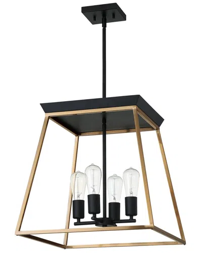 Eglo Paulino 4 Light Open Frame Pendant With Brushed Gold & Matte Black Finish