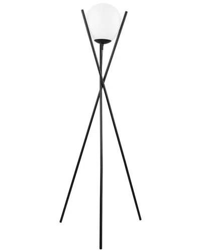 Eglo Salvezinas 1 Light Floor Lamp With Matte Black Finish & White Sphere Shade