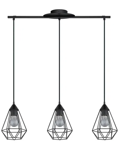 Eglo Tarbes 3 Light Open Frame Geometric Pendant With Matte Black Finish