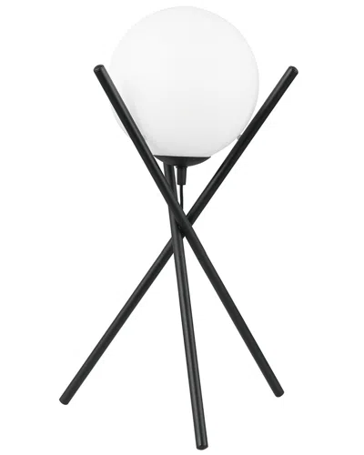 Eglo Salvezinas 1 Light Table Lamp With Matte Black Finish & White Sphere Shade