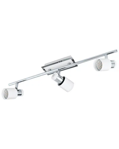 Eglo Davida 3 Light Fixed Track Light With Chrome & White Finish & Cylinder Adjustable Lamp Heads