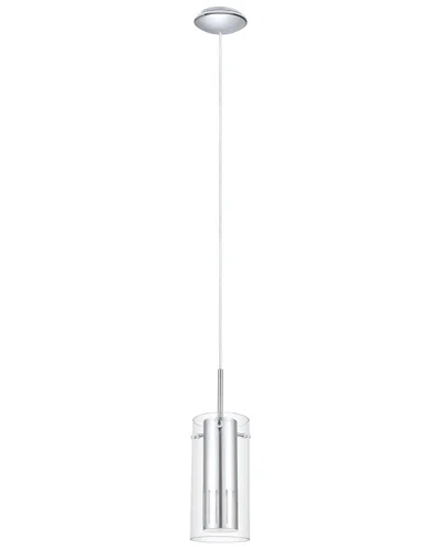 Eglo Pinto 1 Light Mini Pendant With Chrome Finish & Chrome Cylinder Surrounded By Clear Glass