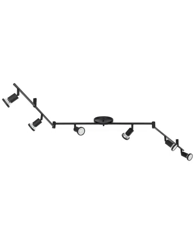 Eglo Tremendo 6 Light Fixed Track Light With Black Finish & Black Adjustable Lamp Heads