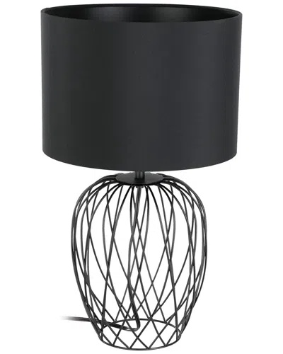 Eglo Nimlet 1 Light Table Lamp With Black Wire Frame Base & Black Fabric Shade