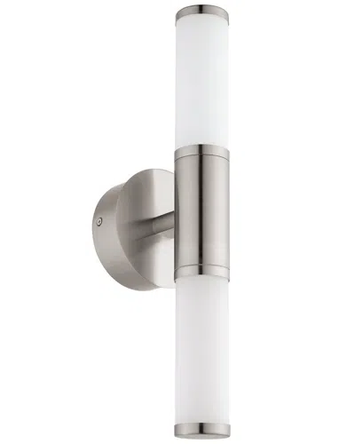 Eglo Palmera 1 Light Integrated Led Bath/vanity Wall Light With Satin Nickel Finish & Opal Glass Sha