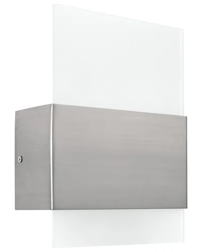 Eglo Nikita 1 Light Integrated Led Wall Light With Matte Nickel Finish & Satin Glass