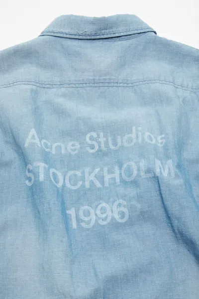Acne Studios Button-up Shirt Logo Stamp In Blue