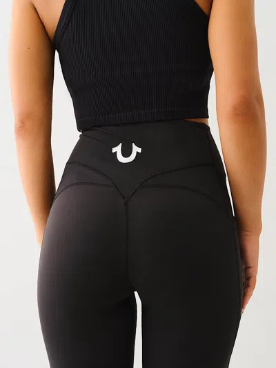 True Religion High Waist Performance Ankle Leggings In Black