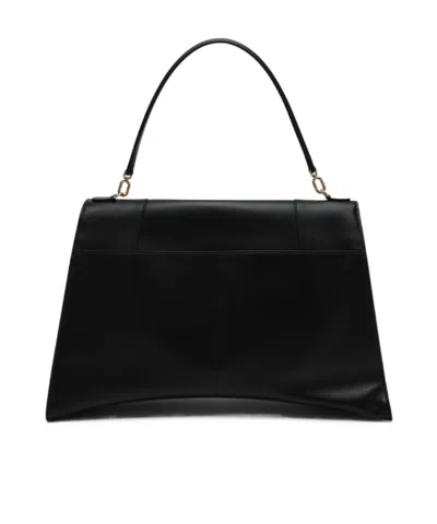 Balenciaga Women's Leather Hourglass Shoulder Bag In Black