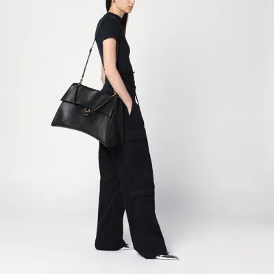 Balenciaga Women's Leather Hourglass Shoulder Bag In Black