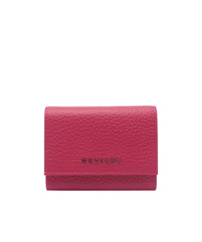 Orciani Textured Finish Wallet With Unique Texture In Red