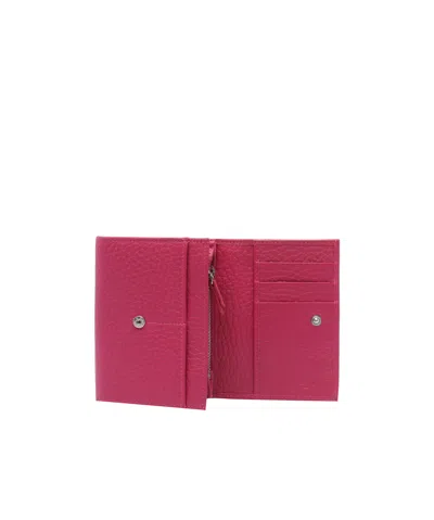 Orciani Textured Finish Wallet With Unique Texture In Red