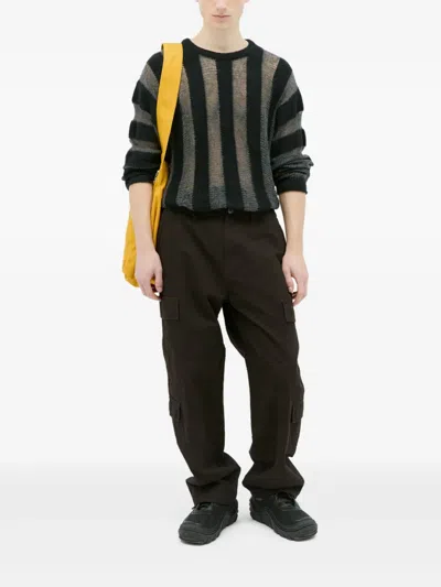 Brain Dead Fuzzy Threadbare Sweater In 黑色