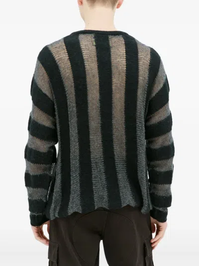 Brain Dead Fuzzy Threadbare Sweater In 黑色