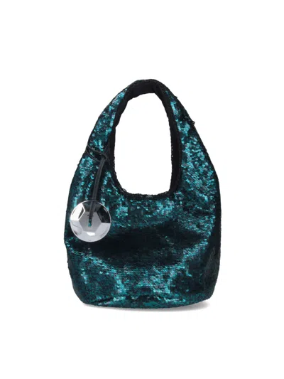 Jw Anderson J.w. Anderson Sequin Shoulder Bag In Green Polyester In Green