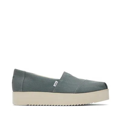 Toms Shoes Eco-friendly Alpargata Green Midform Espadrille For Comfort And Style In Multi