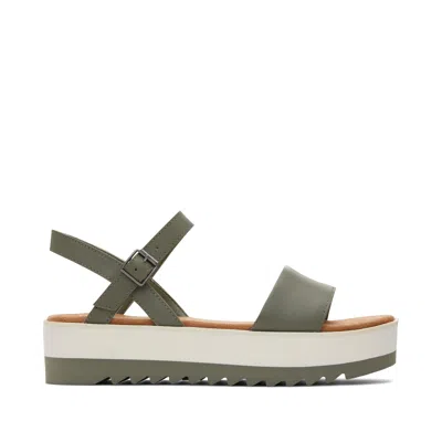 Toms Shoes Brynn Vetiver Leather Platform Sandal In Multi