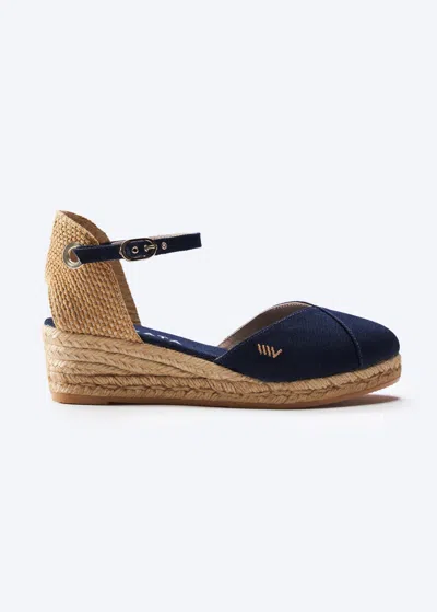 Viscata Satuna Canvas Espadrille Wedges In Grey