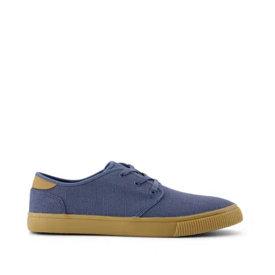 Toms Shoes Carlo Slate Blue Heritage Canvas Lace-up Sneaker In Blue