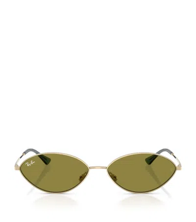 Ray Ban Womens Gold Rb3757 Kai Oval-frame Metal Sunglasses In Gold