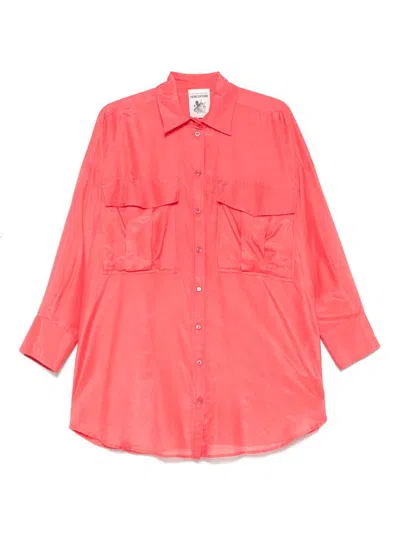 Semicouture Angelica Cotton And Silk Shirt In Pink