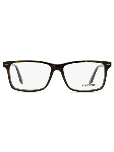Longines Lg5032 Rectangular Acetate Eyeglasses In Braun