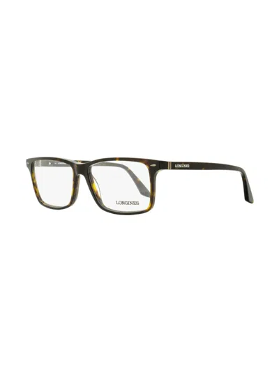 Longines Lg5032 Rectangular Acetate Eyeglasses In Braun