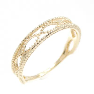 Pre-owned Agete Yellow Gold (10k) Band Ring () In Multi