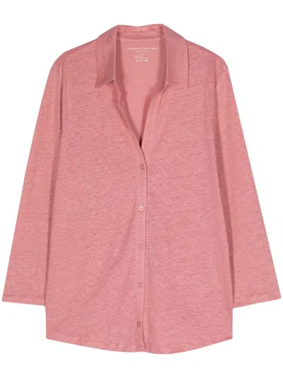 Majestic Linen-blend Jersey Cardigan In Pink