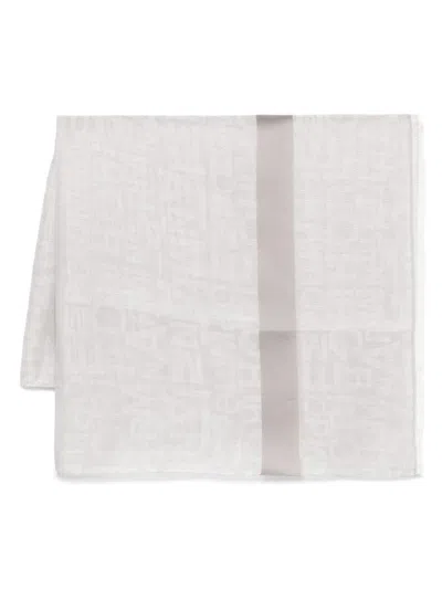 Emporio Armani Monogram Pattern Stole With Lurex Detailing In Grey
