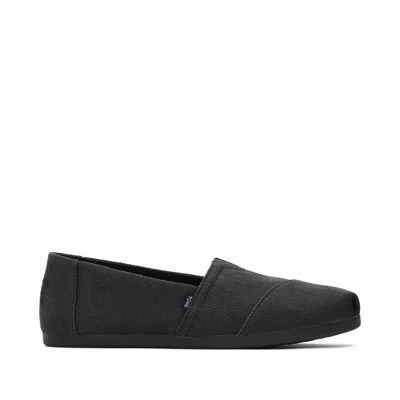 Toms Shoes Classic Alpargata Black Distressed Twill In Multi