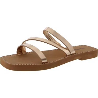 Steve Madden Annabelle Womens Strappy Faux Leather Slide Sandals In Multi