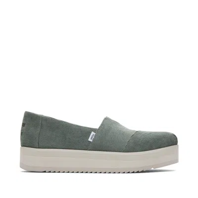 Toms Shoes Eco-friendly Alpargata Green Midform Espadrille For Comfort And Style In Multi