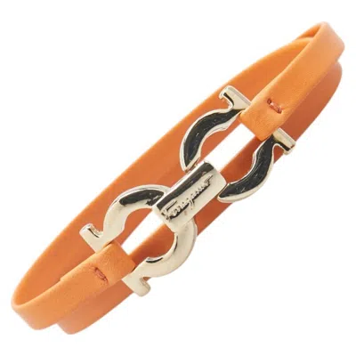 Pre-owned Ferragamo Gold Leather Charm Bracelet () In Multi