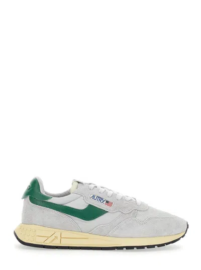Autry Reelwind Super Vintage Grey Sneakers With Logo Patch On The Tongue And Contrasting Heel In Fabric An In Gray