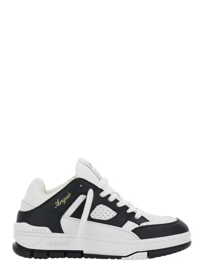 Axel Arigato 'area Lo' Black And White Low Top Sneakers With Laminated Leather In Leather Blend Woman In Multicolor