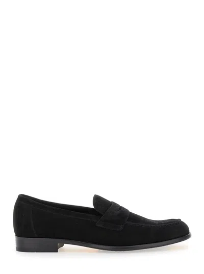 Doucal's 'standford' Black Slip-on Loafers In Black