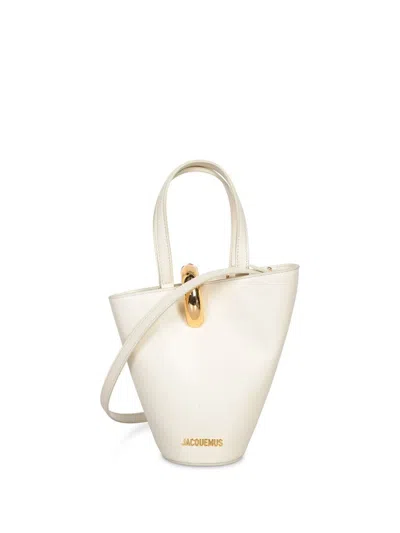 Jacquemus Structured Tote Bag With Detachable Shoulder Strap In White