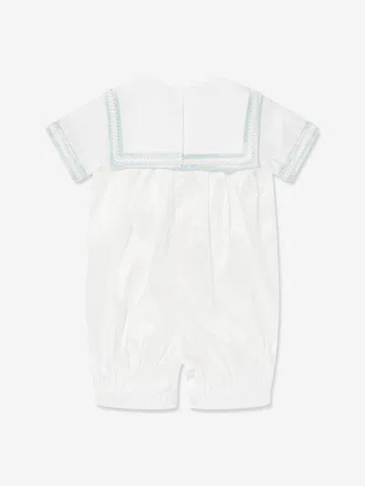Sarah Louise Baby Boys Silk Romper And Hat In Ivory