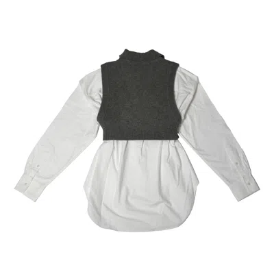 Alexander Wang Bi-layer Merino Wool Blend Vested Oxford Shirt
