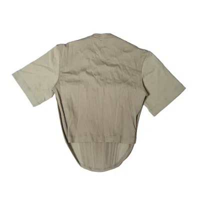 Shop Dion Lee Corset T-shirt Khaki In Xs